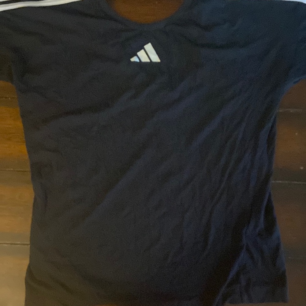 Large black adidas shirt low cut back